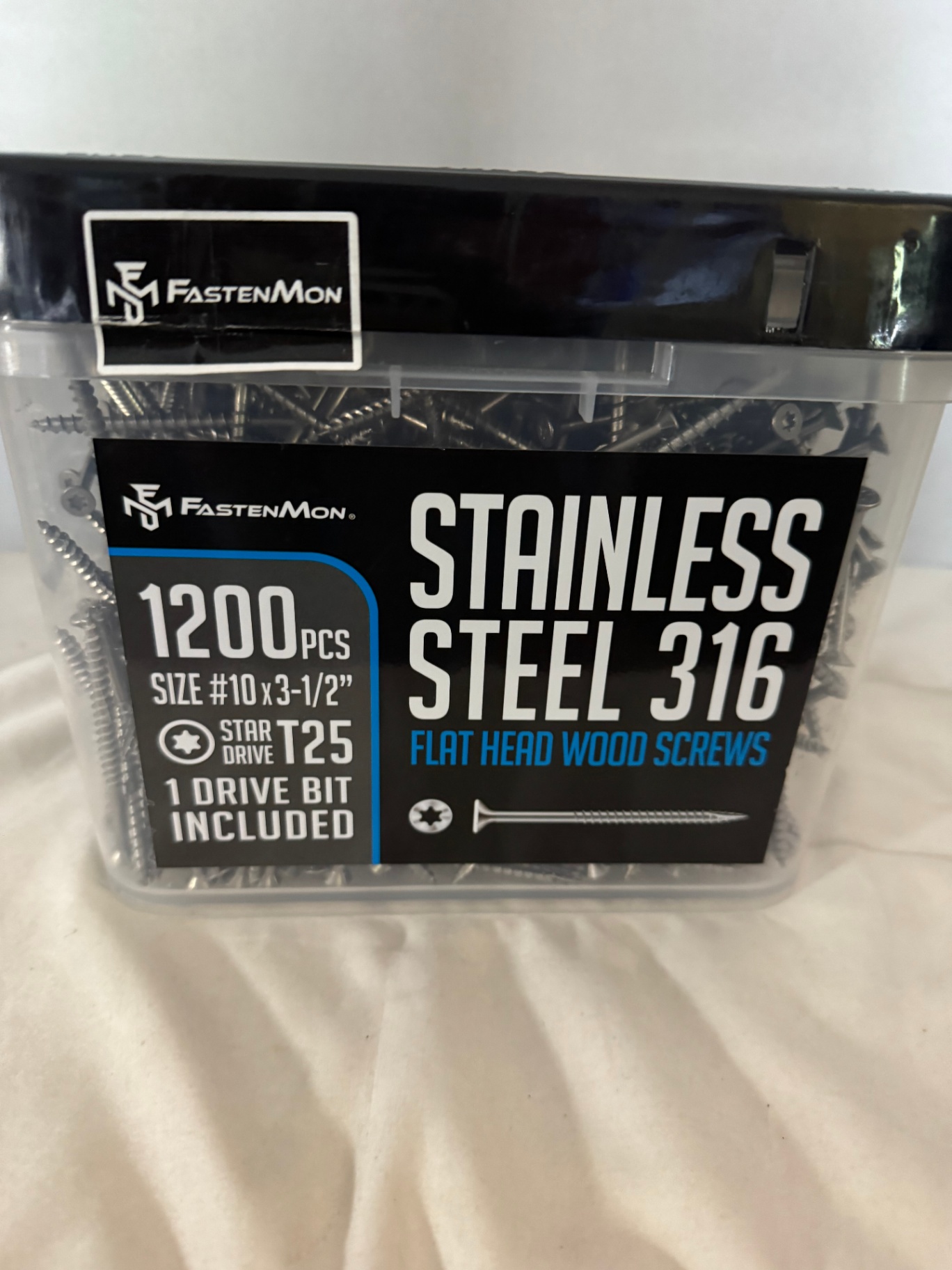316 Stainless Steel Wood Screws #10 x 3-1/2" 1200 PCS Marine Grade T25