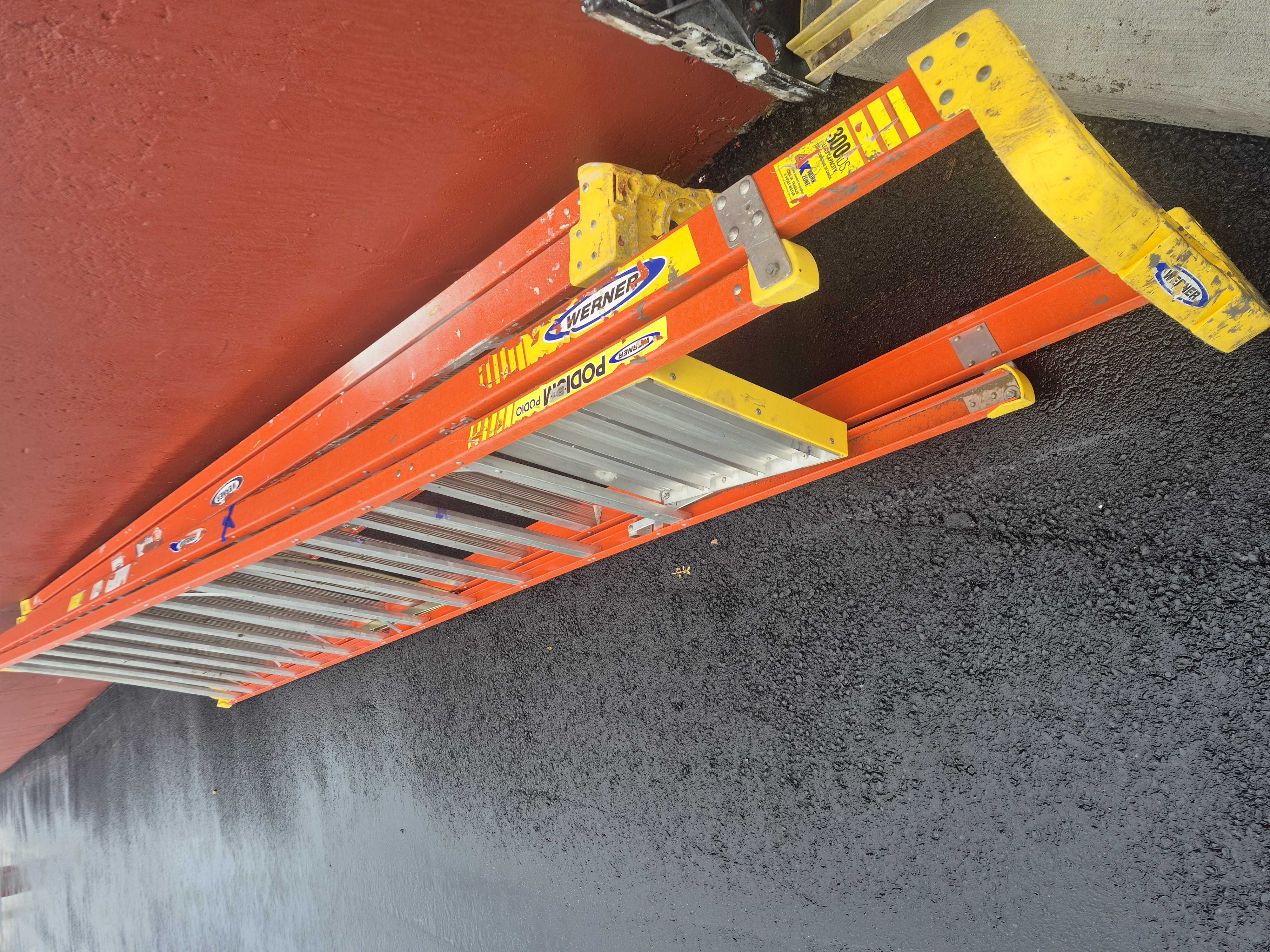 Werener 18 ft and 16 ft step ladder