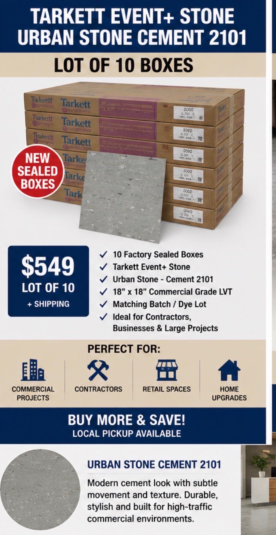 Tarkett Commerical LVT Tile 