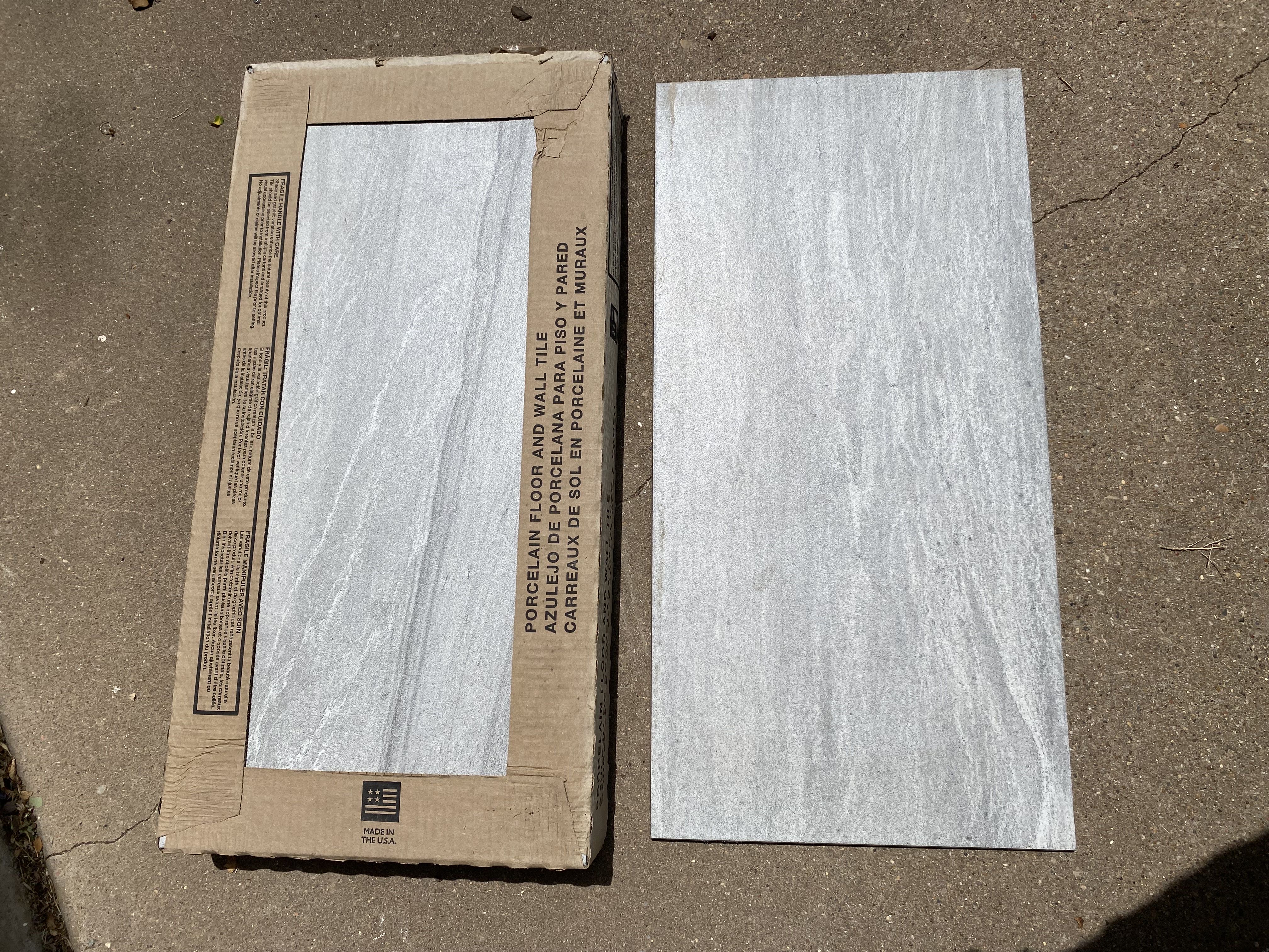 19 boxes. $10 a box Porcelain Floor & wall tile. TCNA certified
