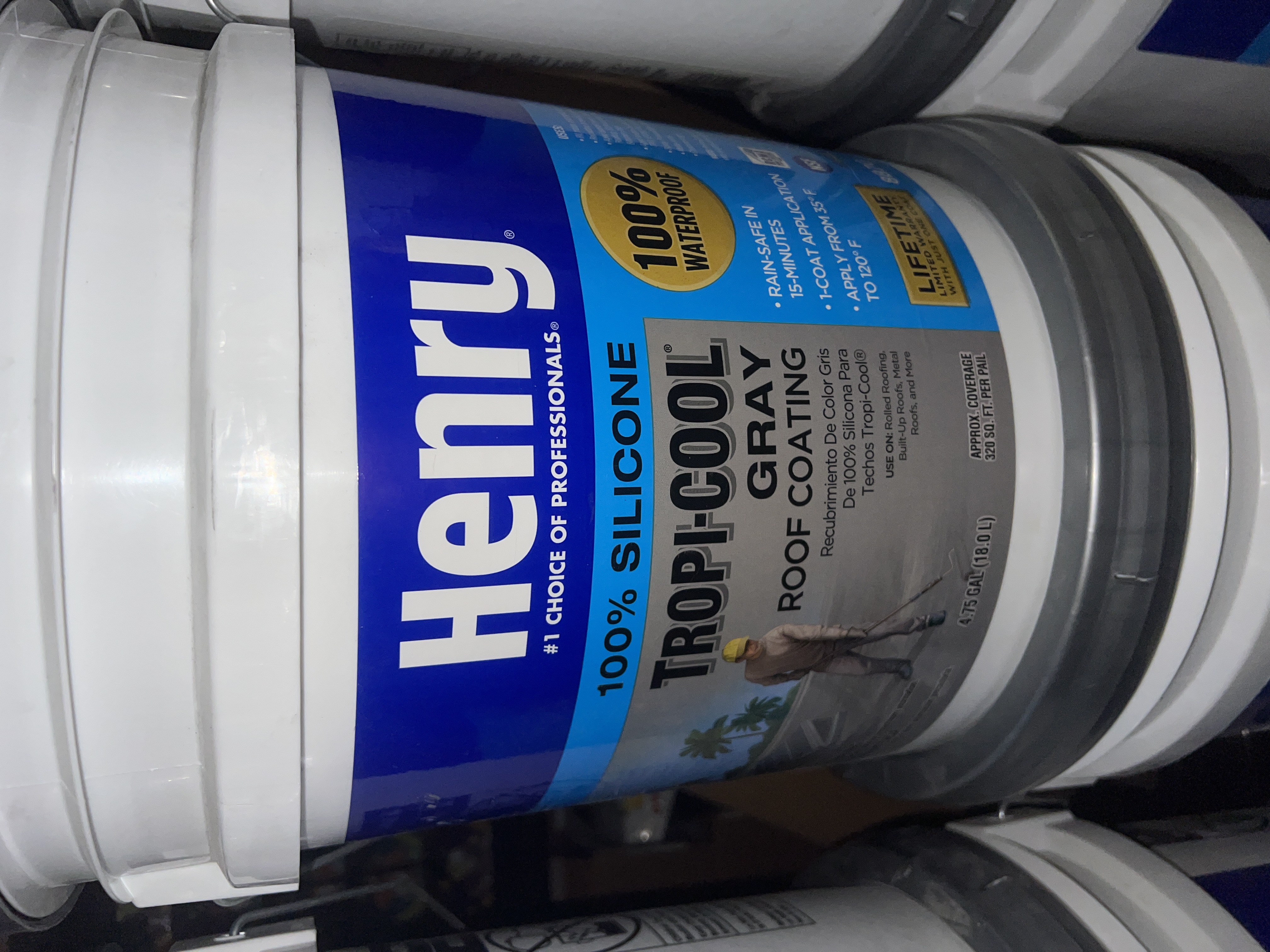 Henry 887G Tropi-Cool Gray Silicone Roof Coating 4.75 Gal – Roof Sealant Waterproof Coating
