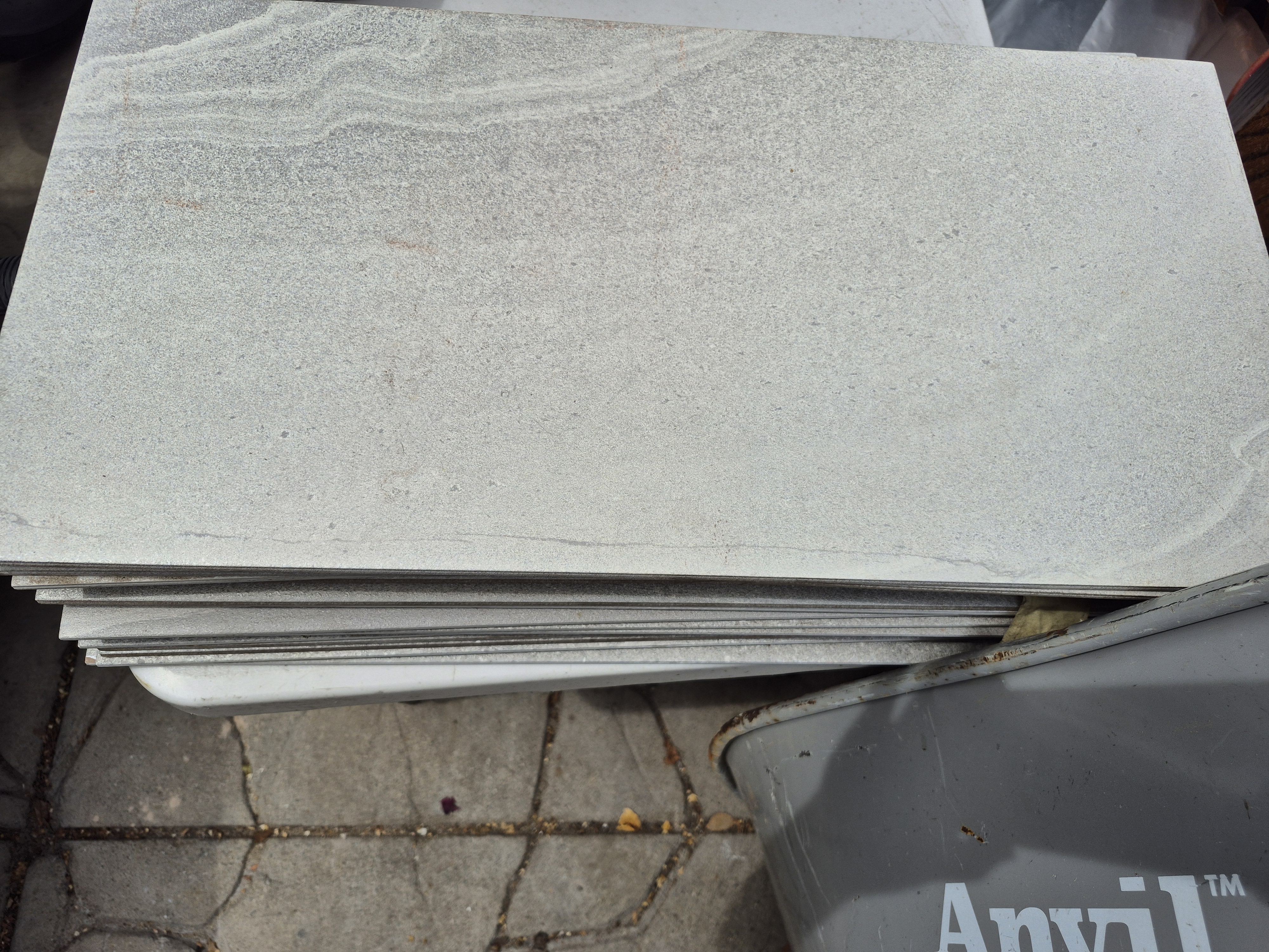 18 Light Gray Ceramic Tiles 12"x24