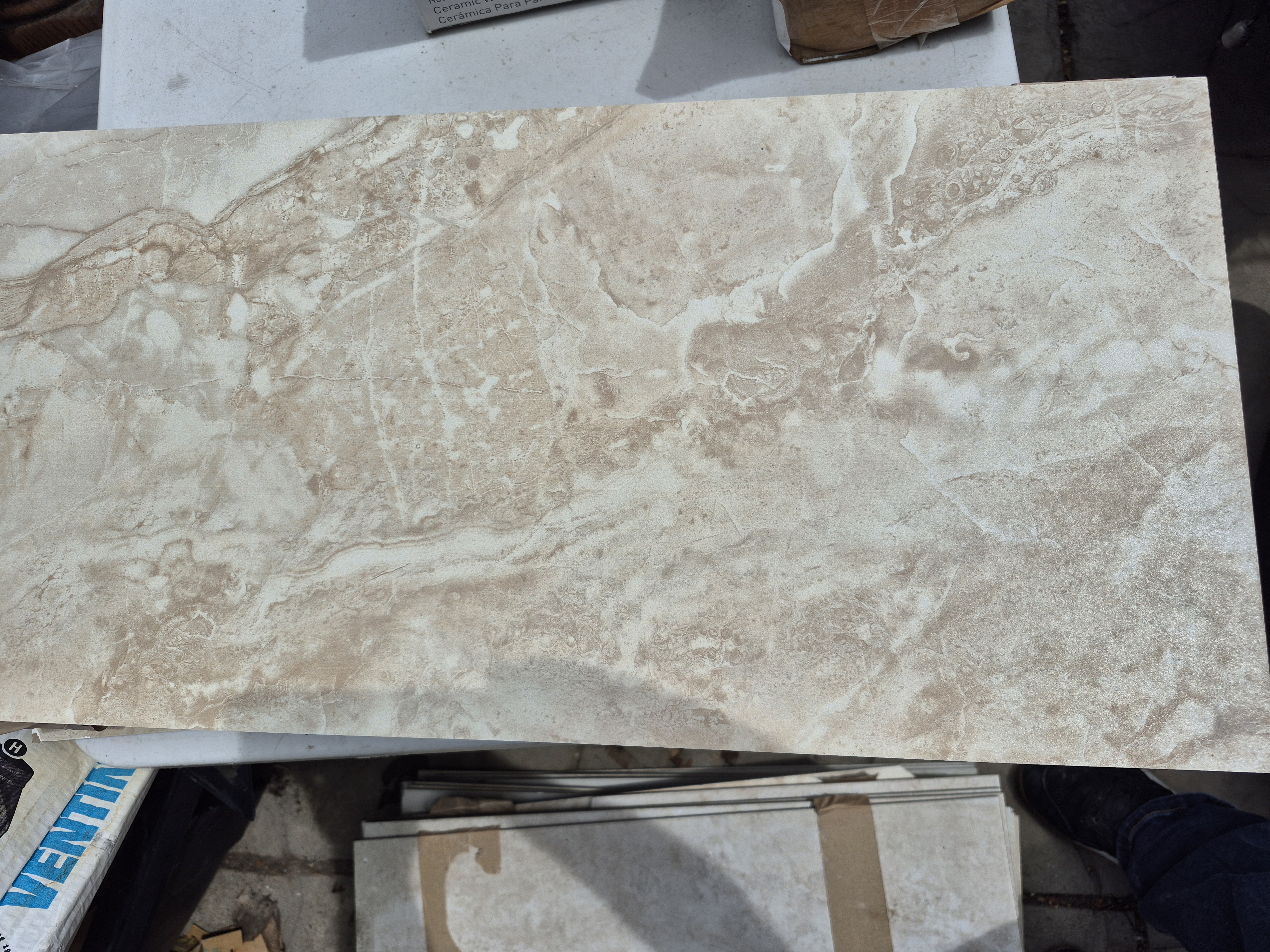 32 Beige Ceramic Tiles 12"x24"