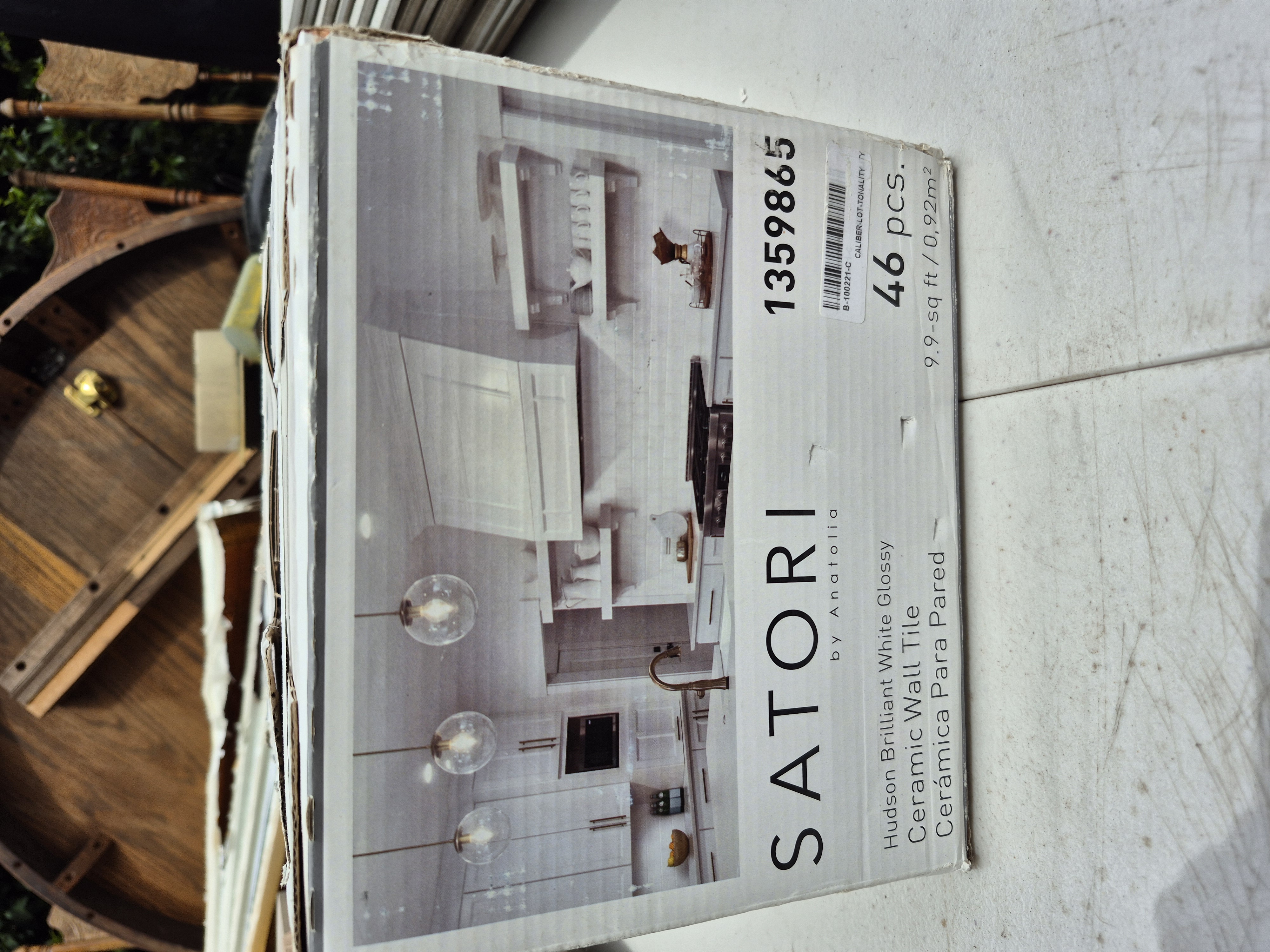 97 Satori Hudson Brilliant White Glossy Ceramic Wall 4"x8" Tiles