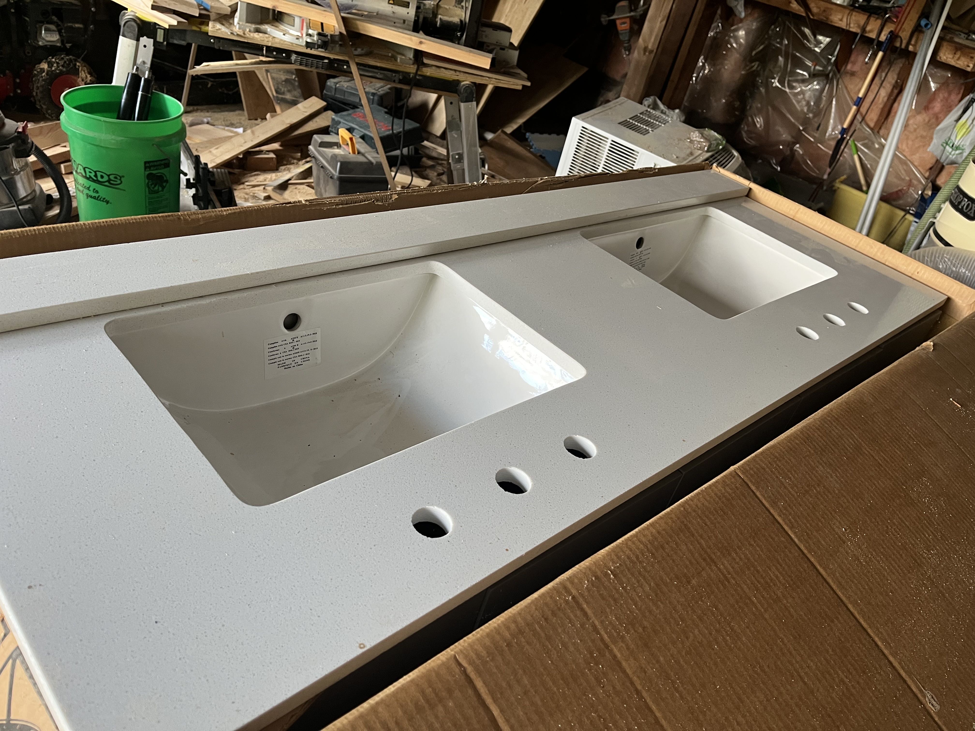 60” Double vanity with quartz counter