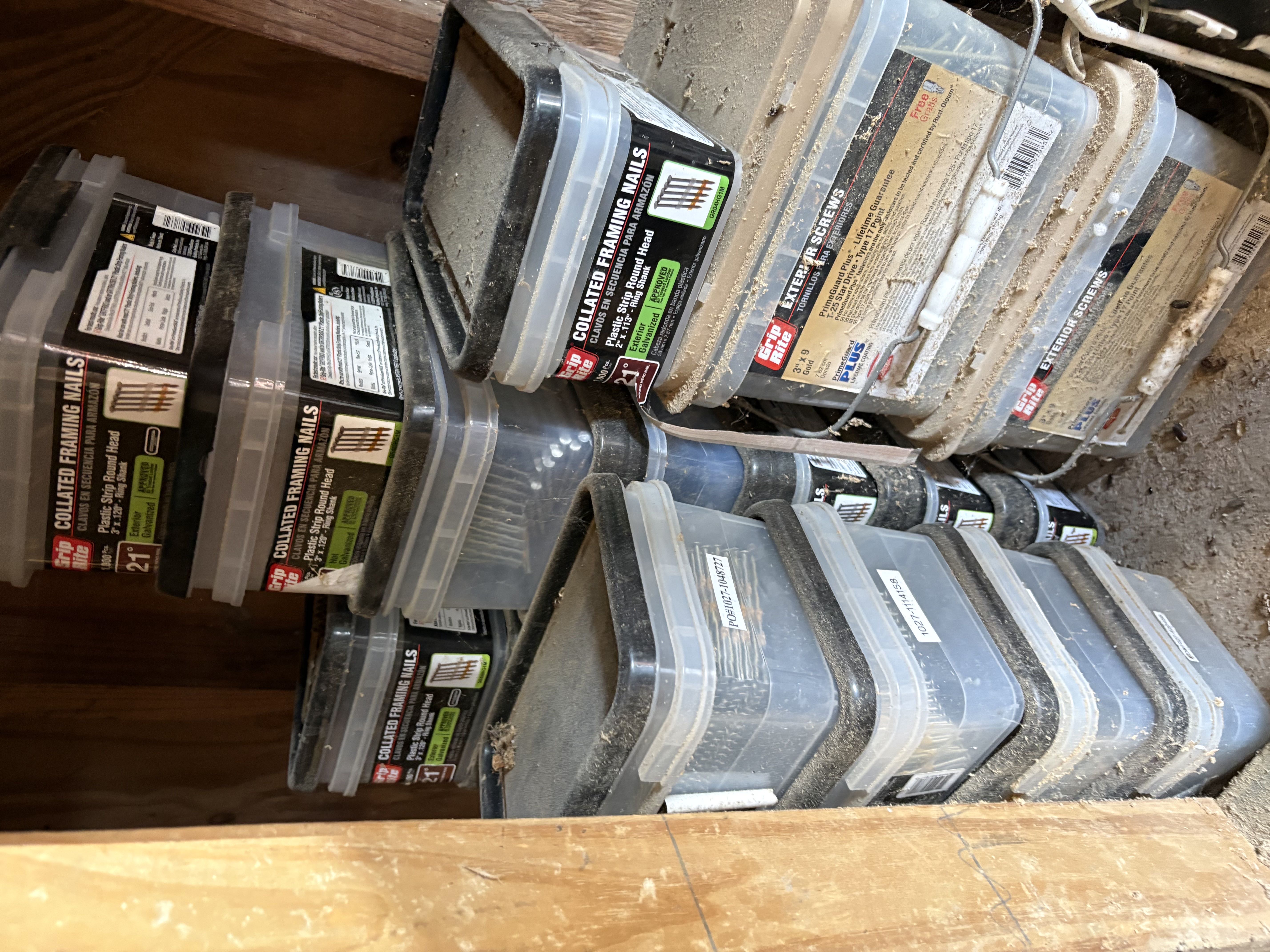 Contractor Garage Clearout - Tools, Fasteners, New Building Materials - Sell as Lot