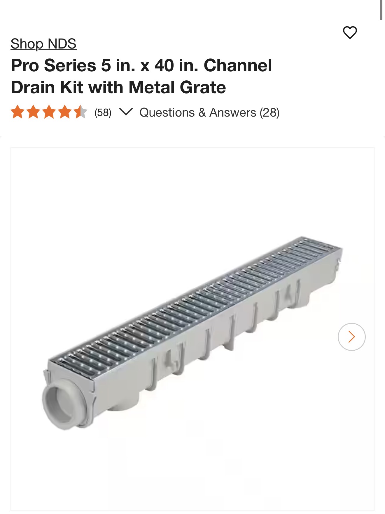 Channel Drain Kit Pro series 5” NDS
